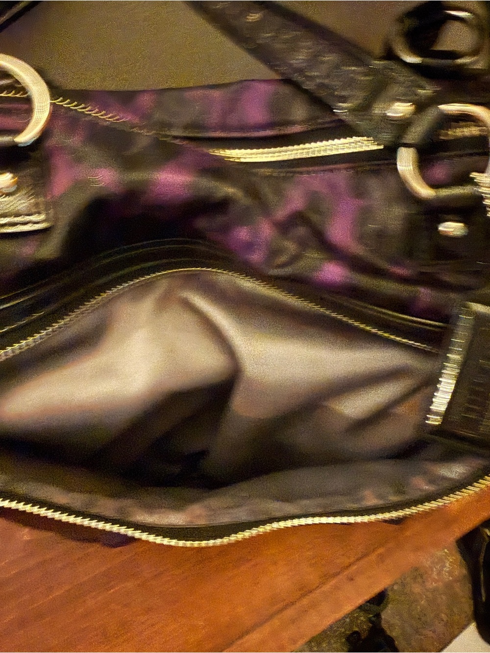 Coach Poppy F20048 Purple Black Ocelot Leopard Tote Y2K Rare - Picture 13 of 14